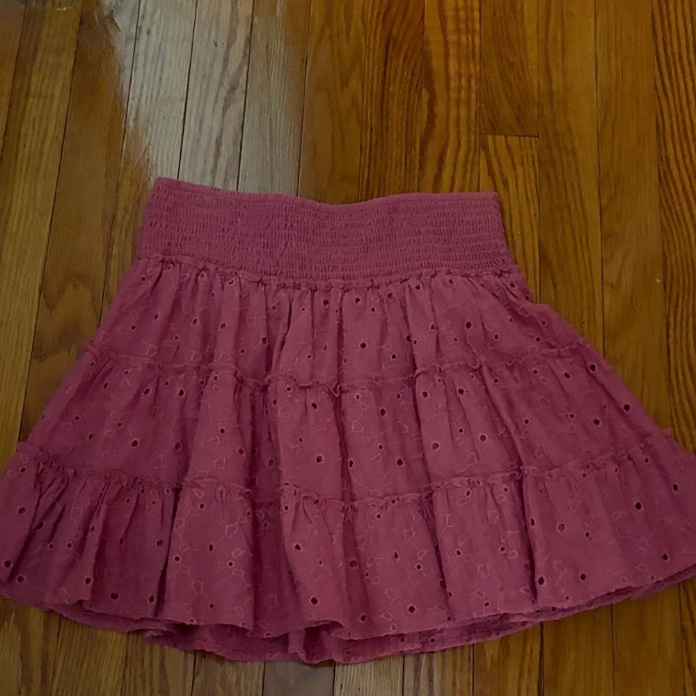American Eagle Outfitters Raspberry Eyelet Skirt